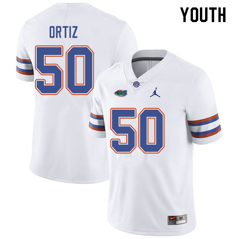 Jordan Brand Youth #50 Marco Ortiz Florida Gators College Football Jerseys Sale-White - Click Image to Close